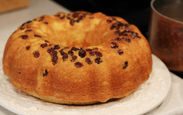 Rum cake just out of bunt pan