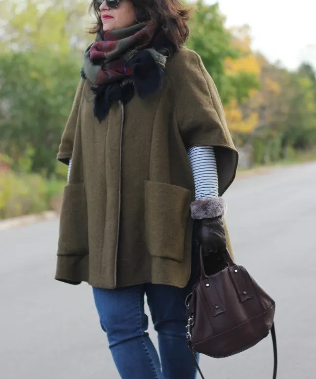 zara cape, plaid scarf