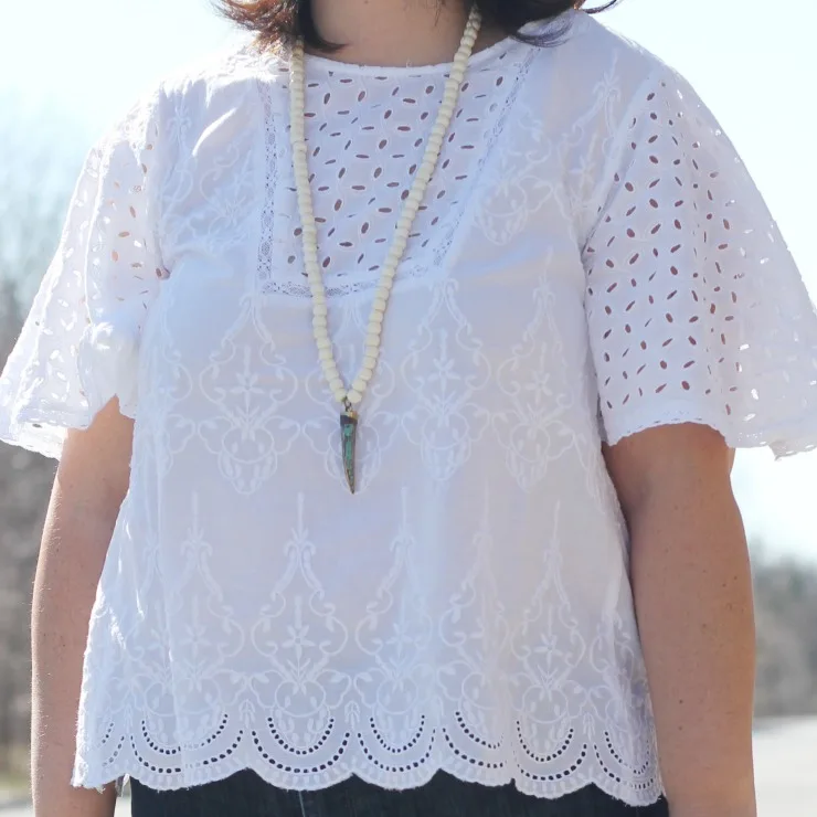 gap eyelet blouse