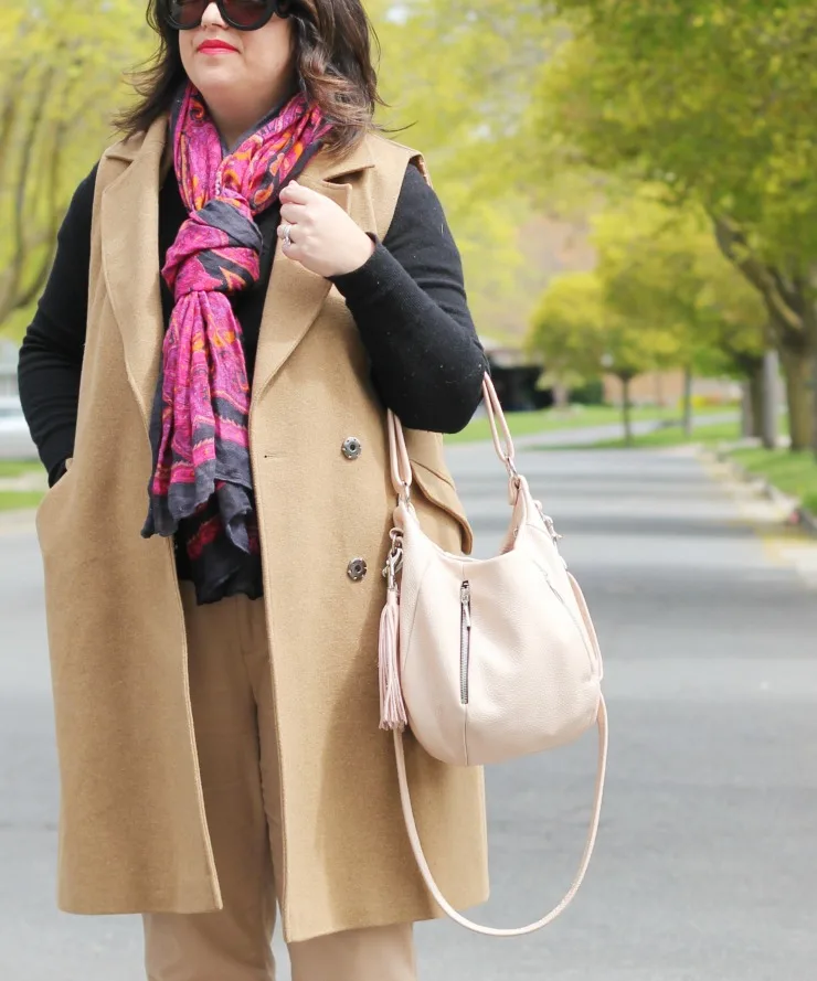 neutral sleeveless coat