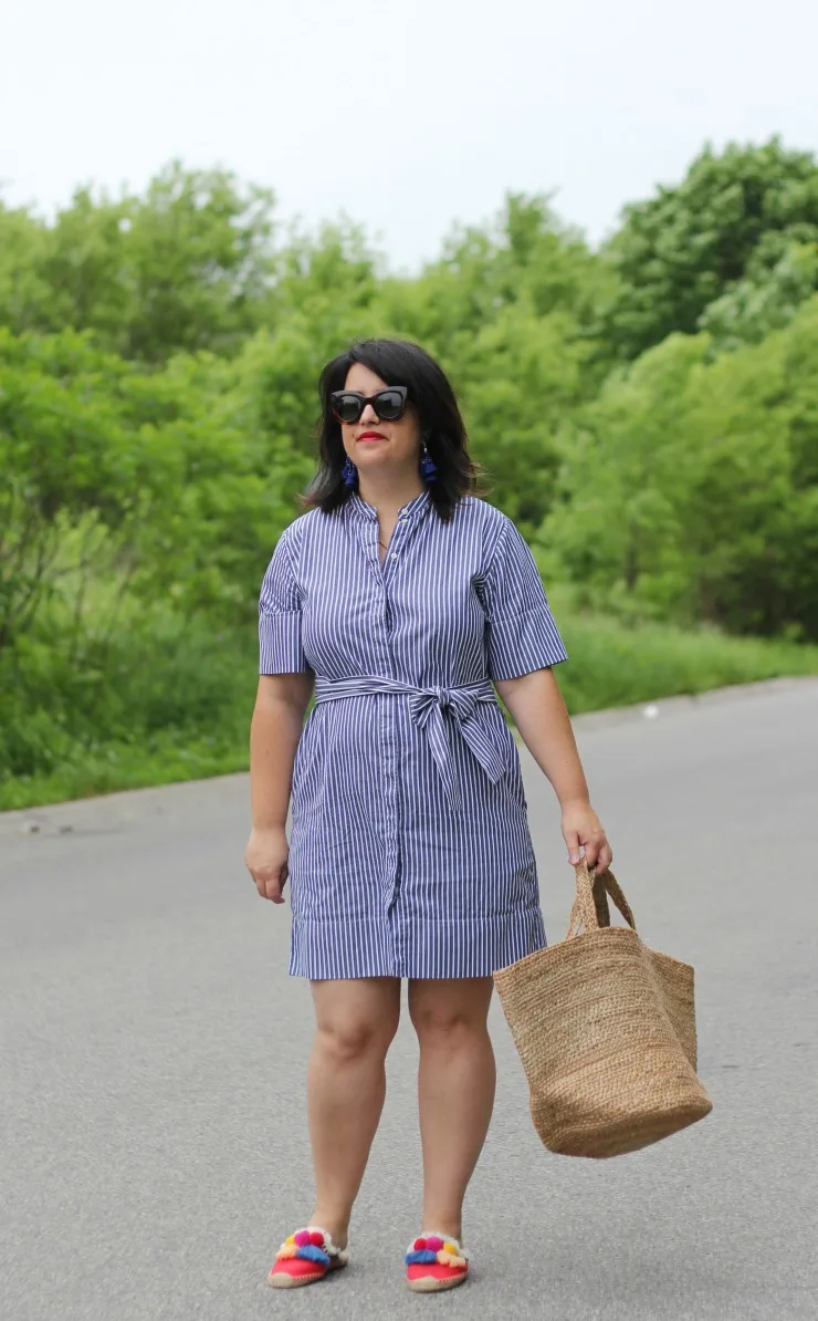 everlane belted shirt dress review