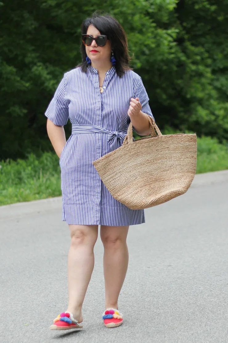 everlane belted shirt dress review