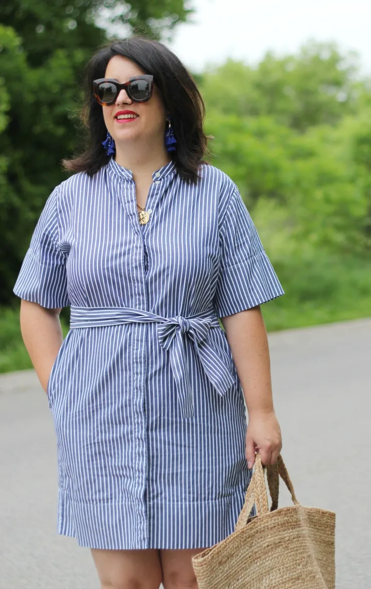 everlane belted shirt dress review