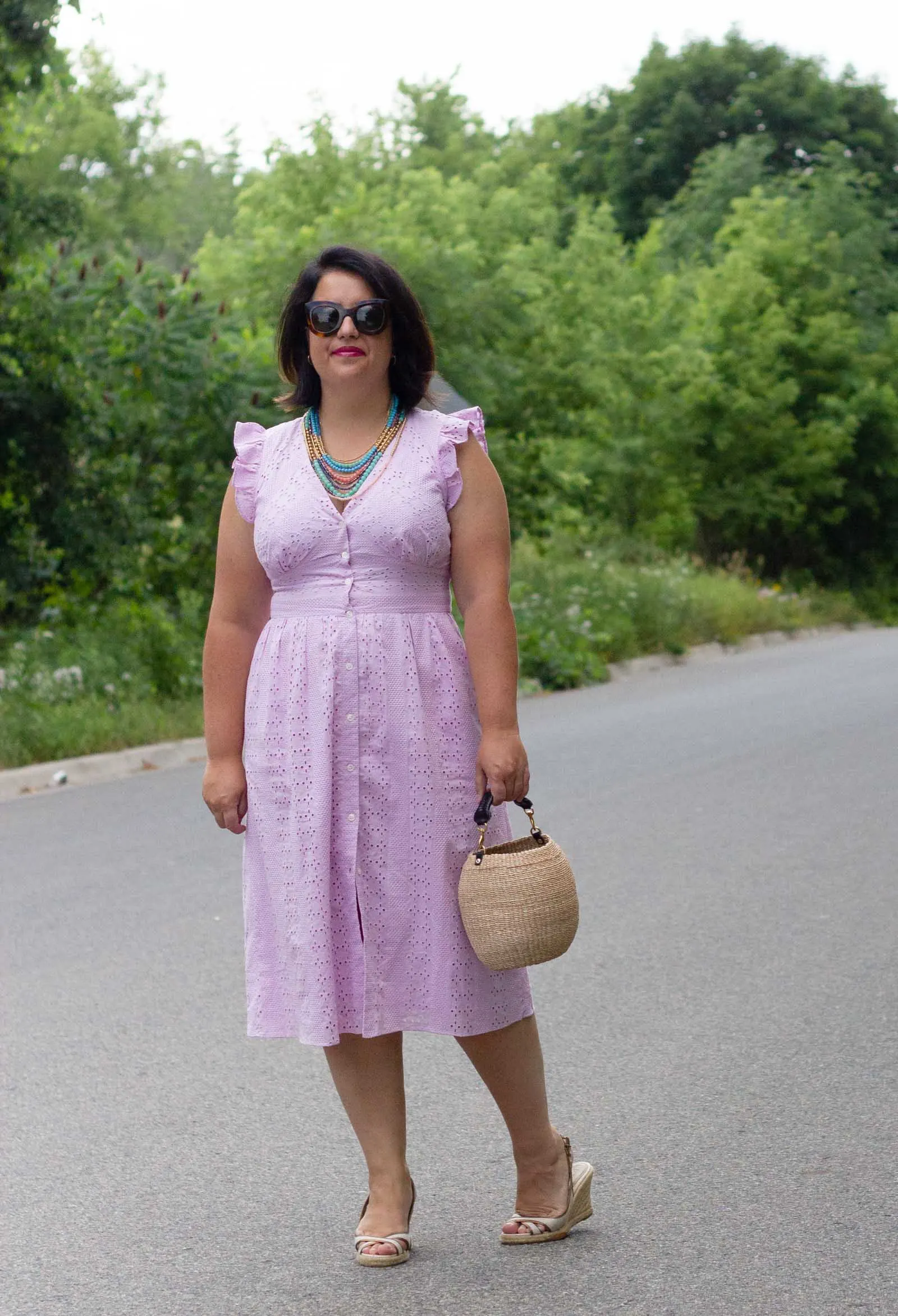 lavender eyelet dress