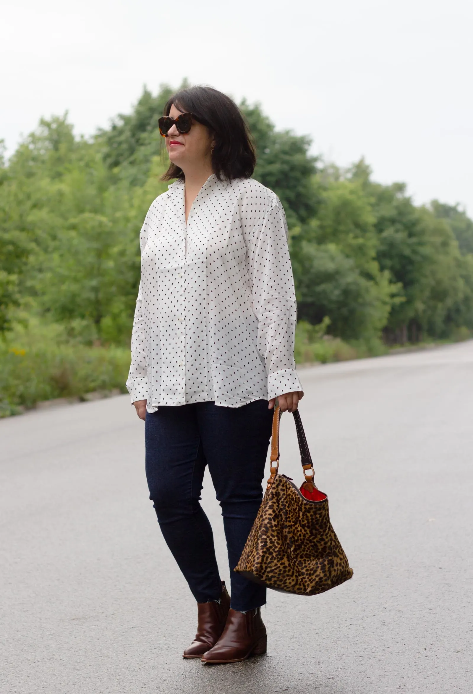 everlane polka dot oversized shirt review