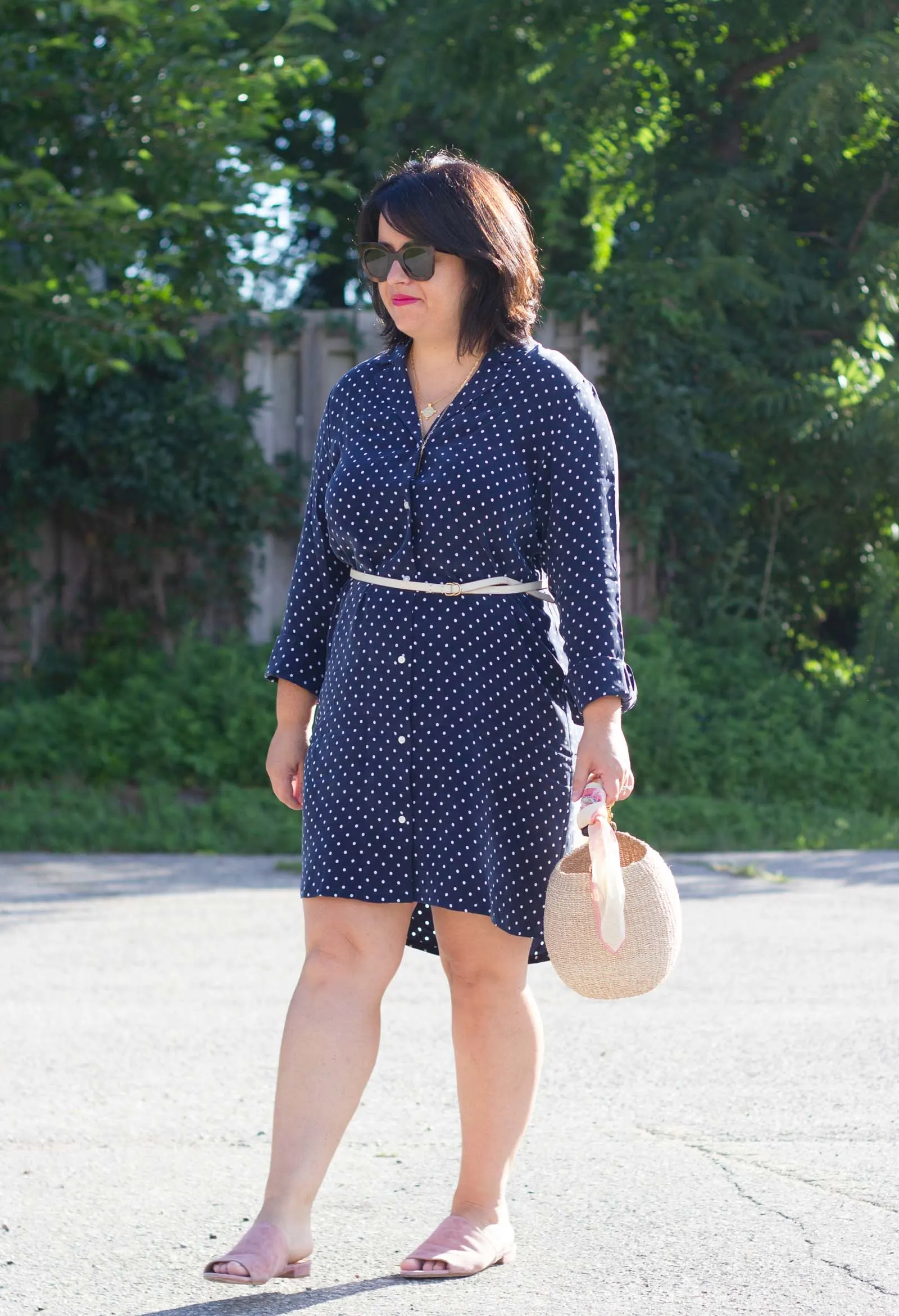 Everlane Polka Dot Shirt Dress Review chic everywhere