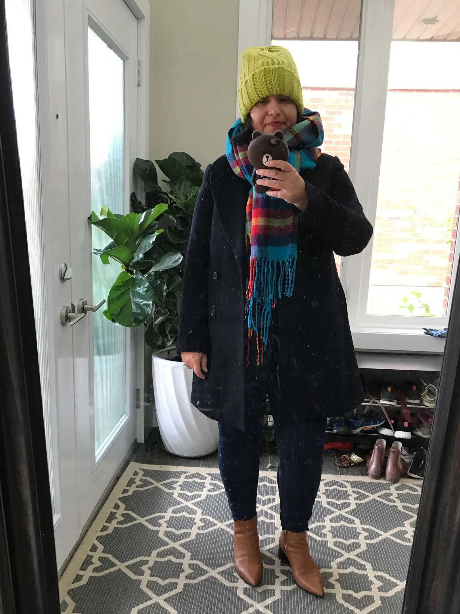 fall haul blue plaid scarf