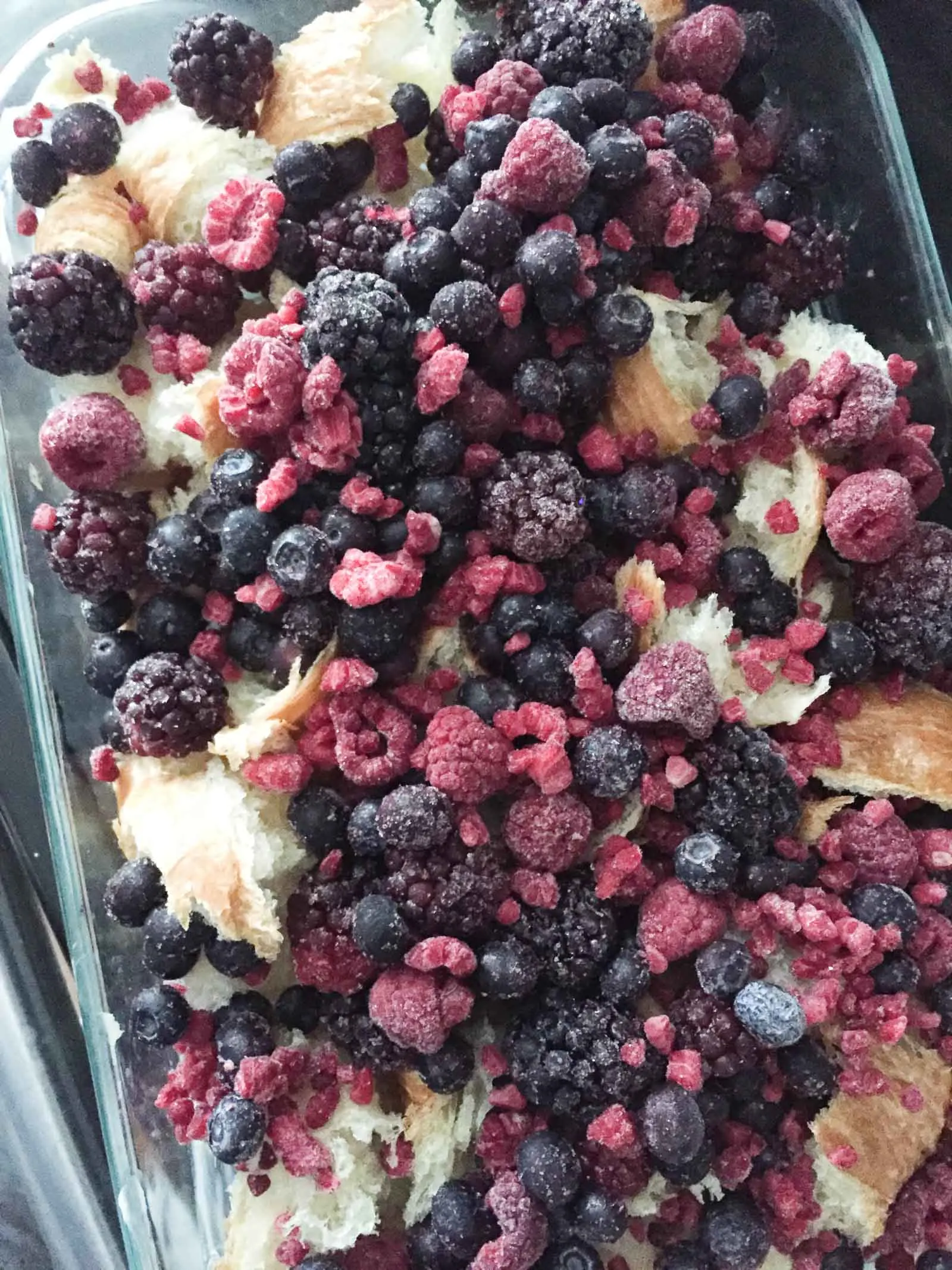 mixed berry baked croissant french toast