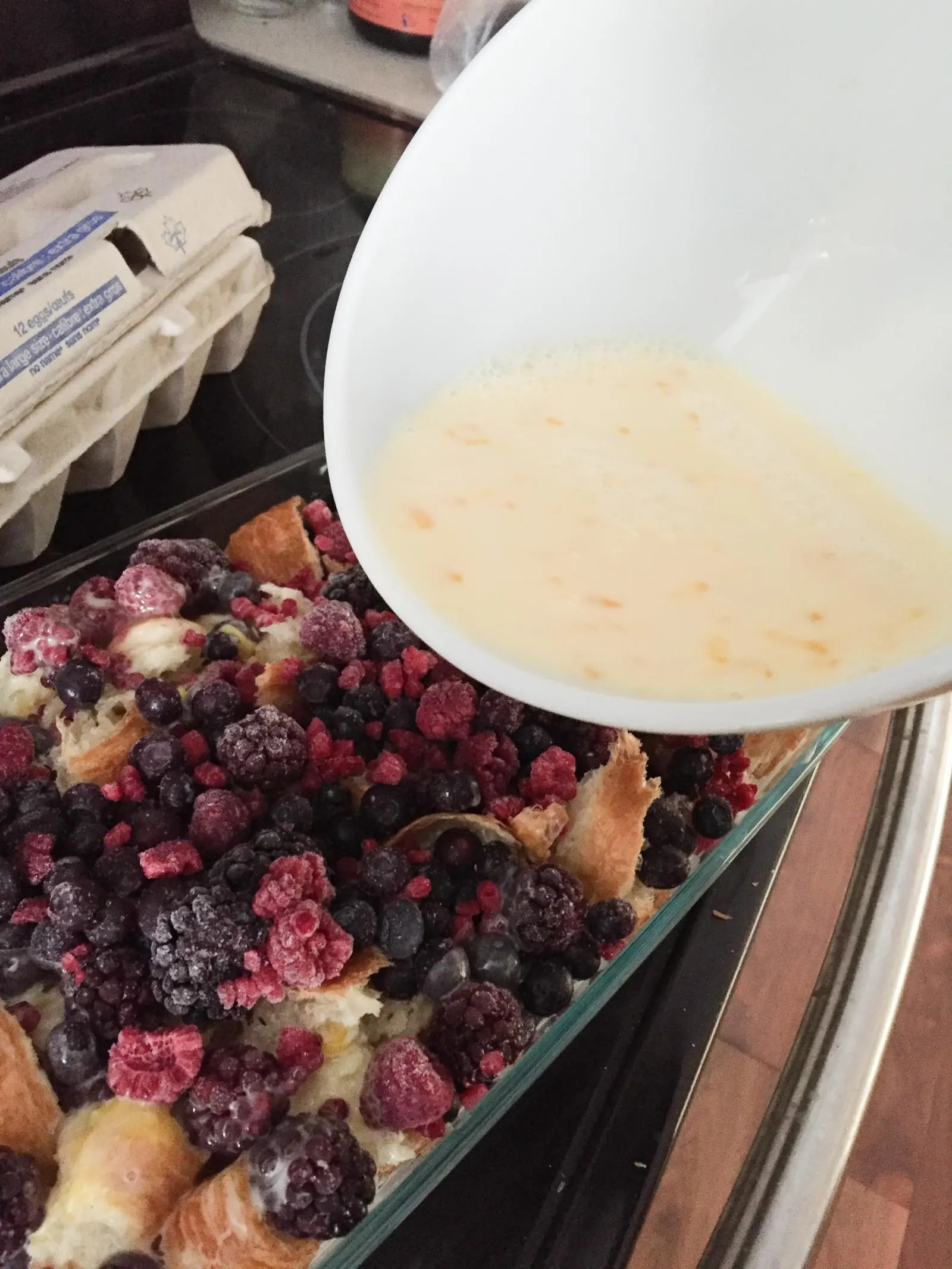 mixed berry baked croissant french toast