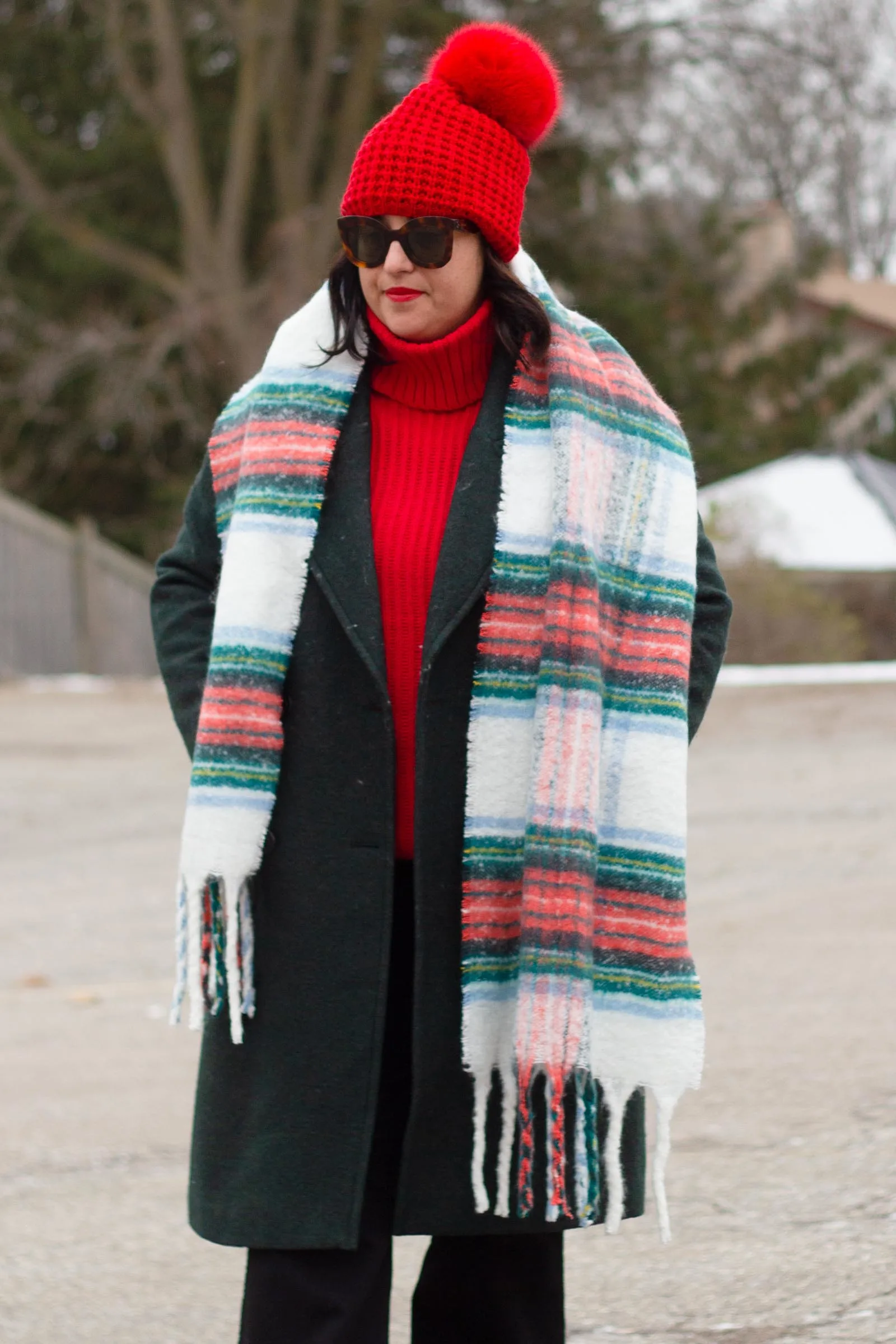 Christmas Colours casual Christmas outfit with red white and green