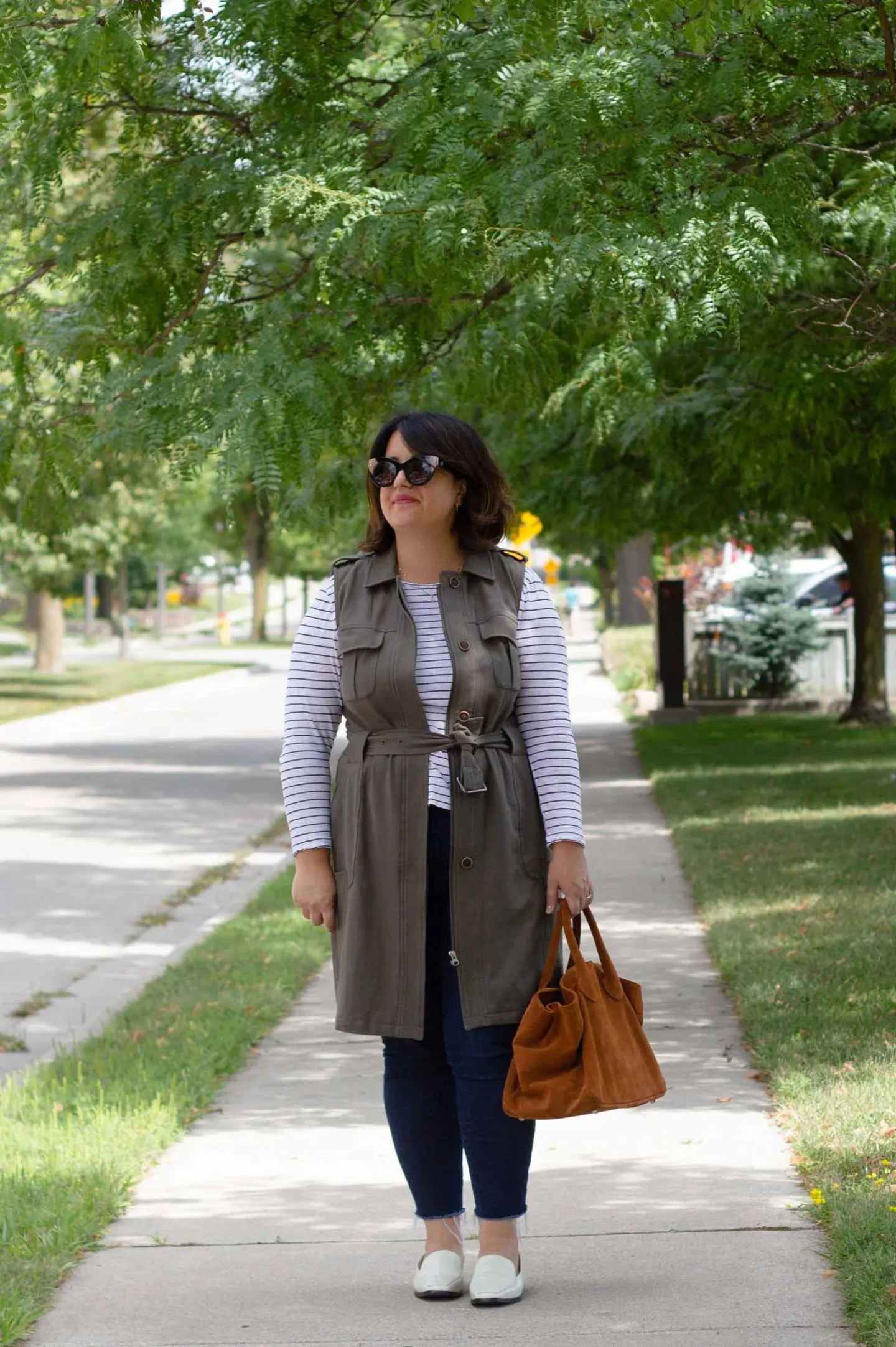 fall transition season outfit, everlane white moc croc loafers, square toe loafers