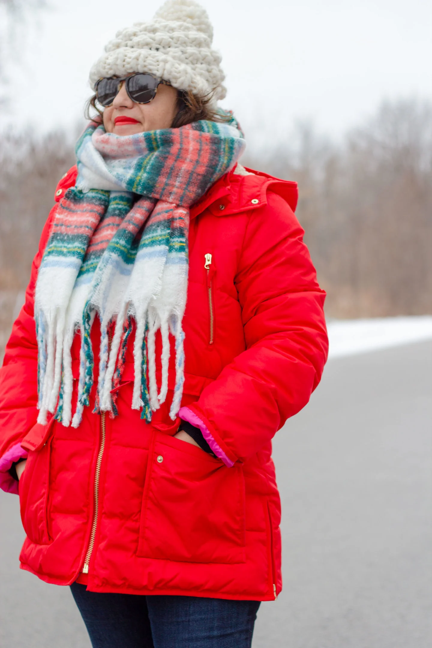 chateau parka in red