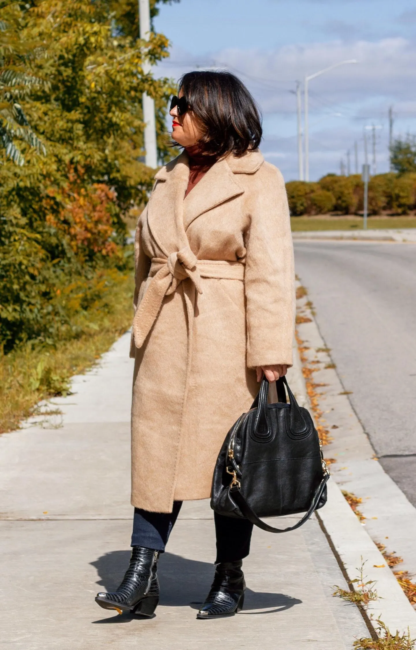 hm wrap camel coat