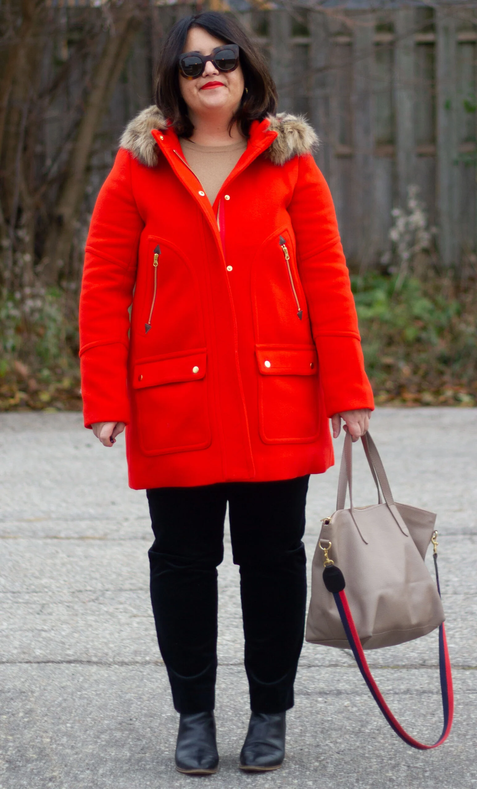 chateau parka in red