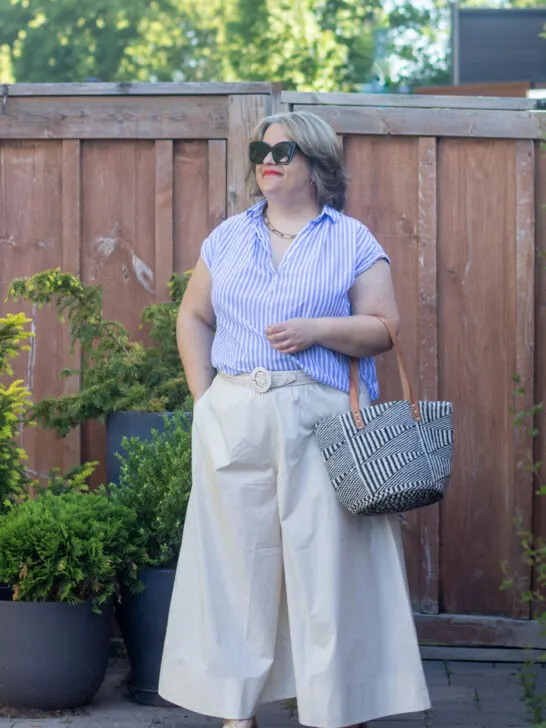 light beige culottes, wide culottes outfit