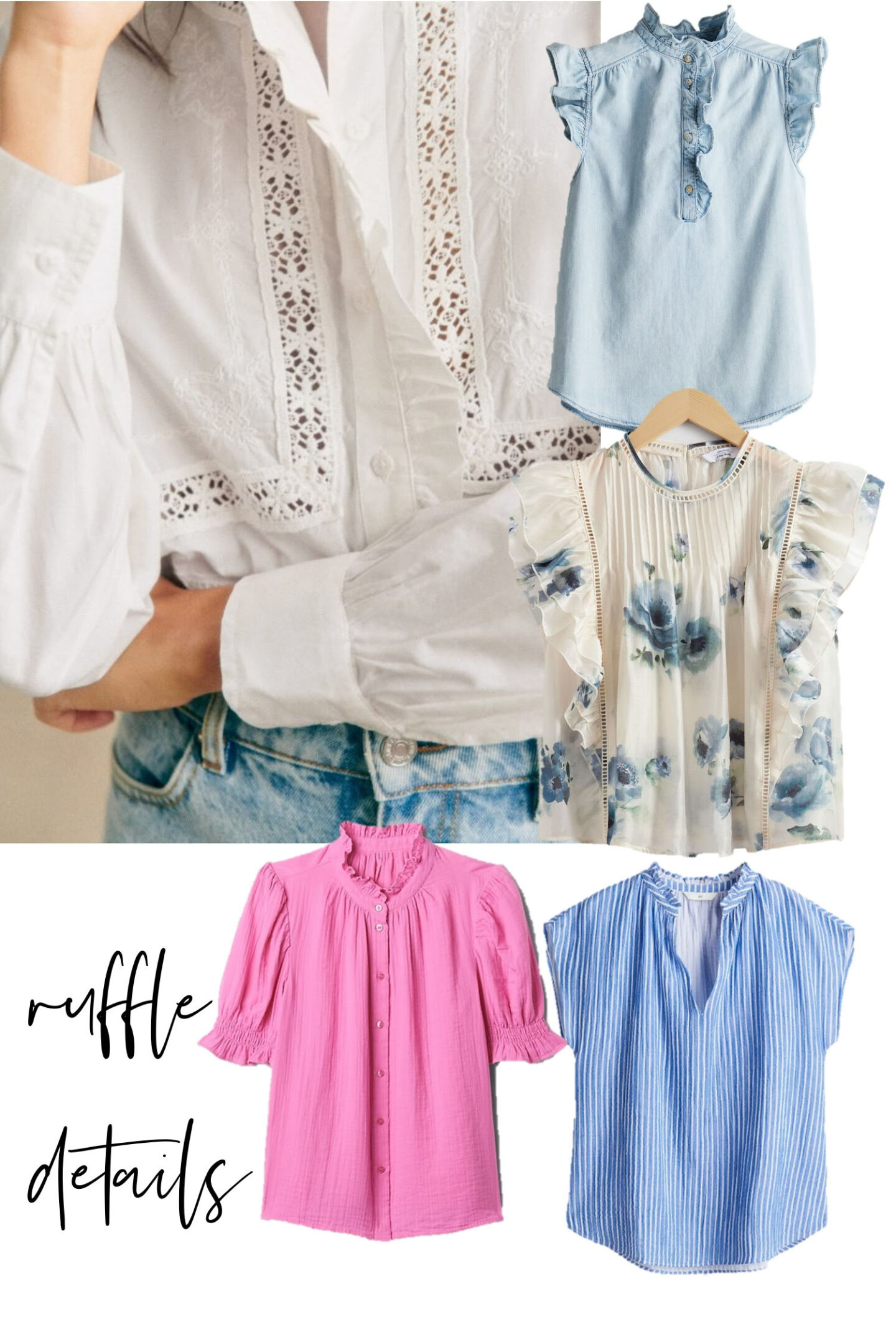 ruffle detail blouses