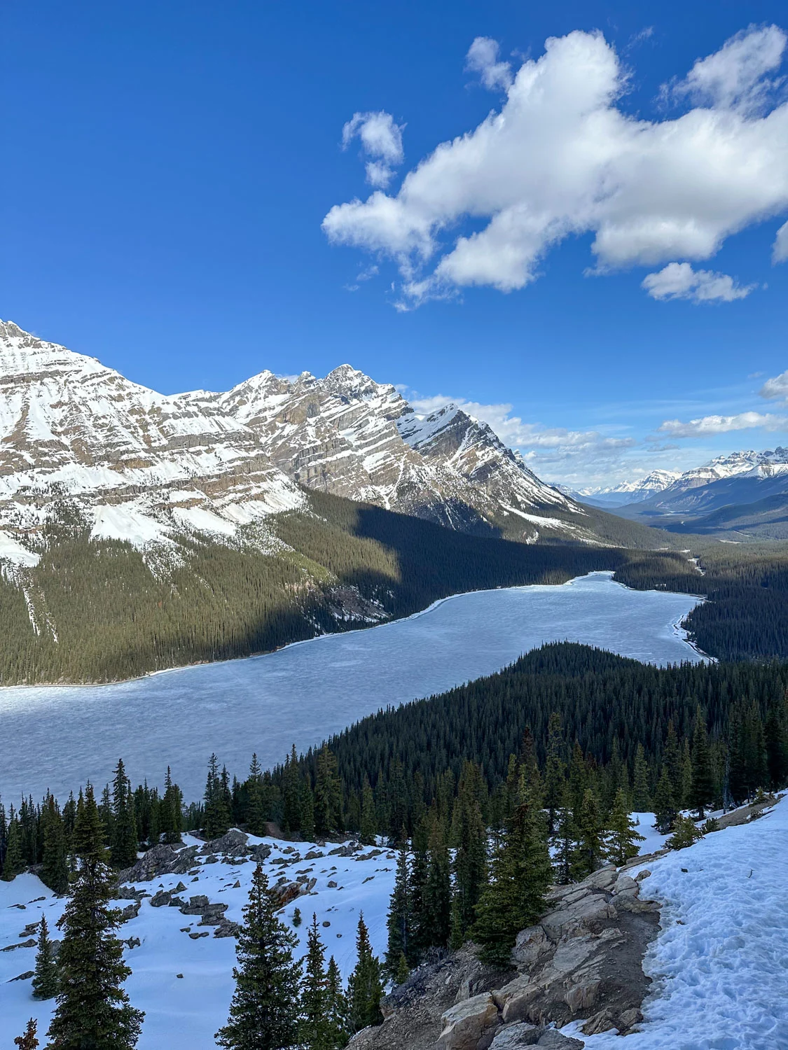 peyto lake frozen