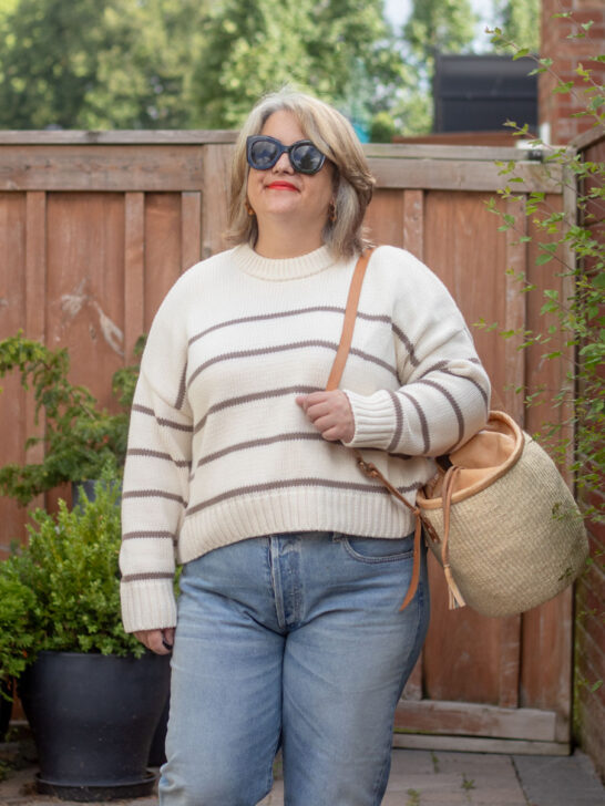 jenni kanye chloe stripe sweater with citizens of humanity jeans