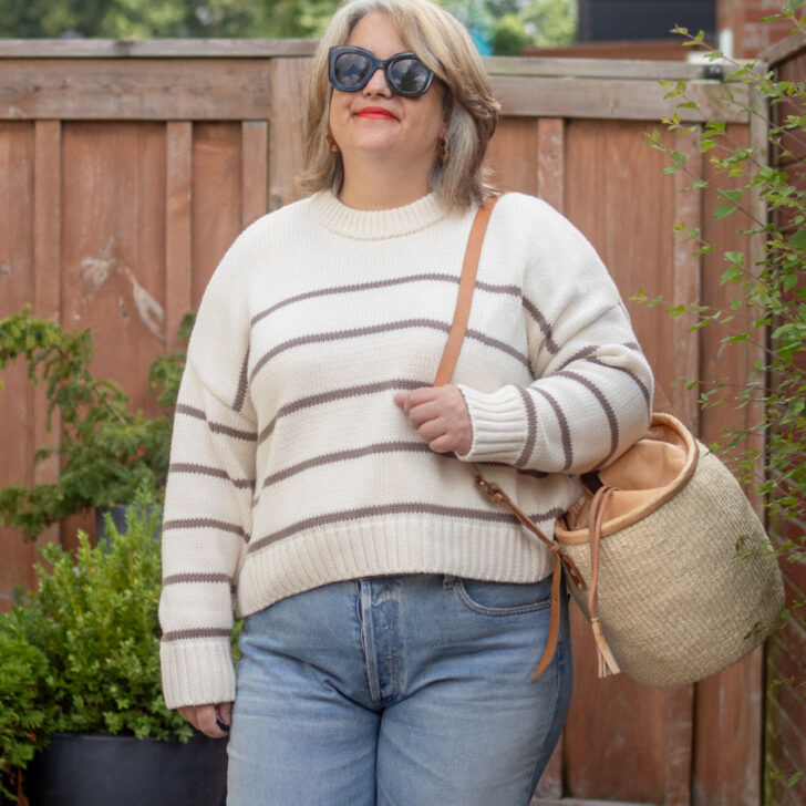 jenni kanye chloe stripe sweater with citizens of humanity jeans