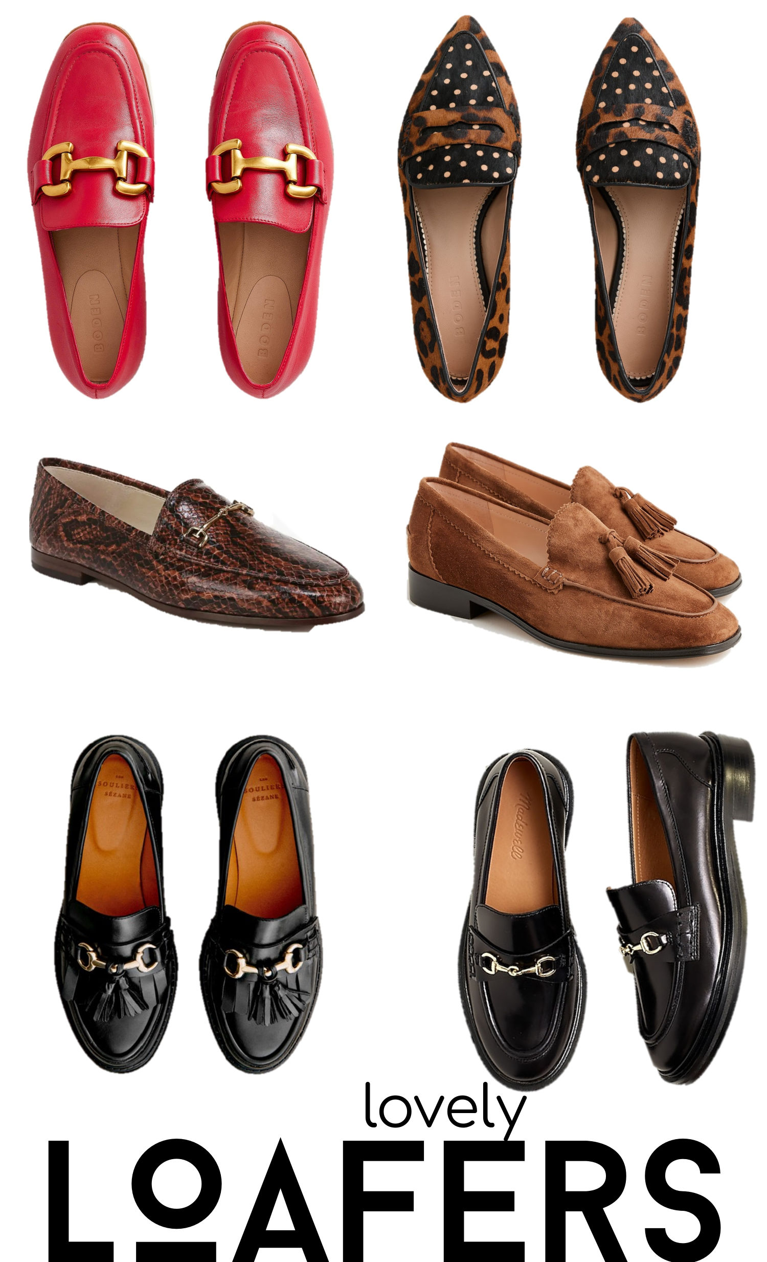 lovely loafers, fun loafers, classic loafers