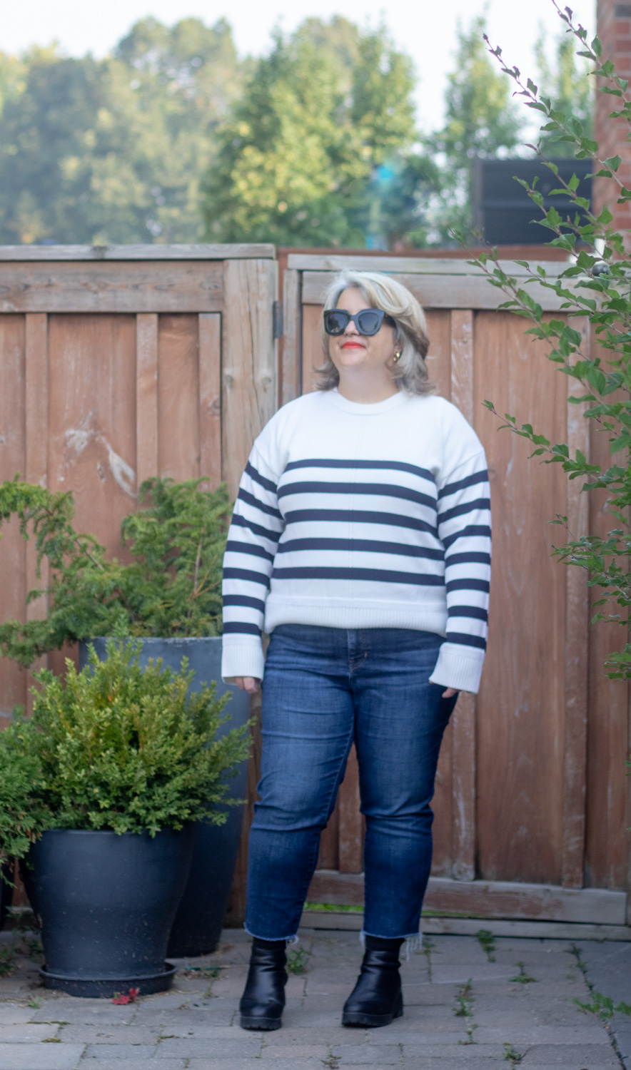 sezane bastien jumper, stripe knitwear