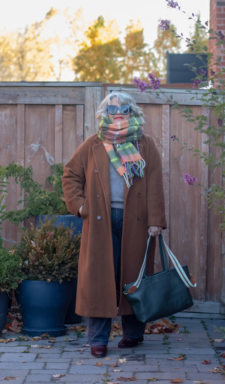 sezane louise scarf review, autumn outfit