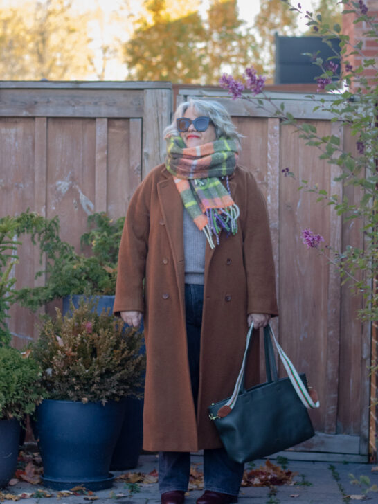 Sezane Louise Scarf orange multicolour check