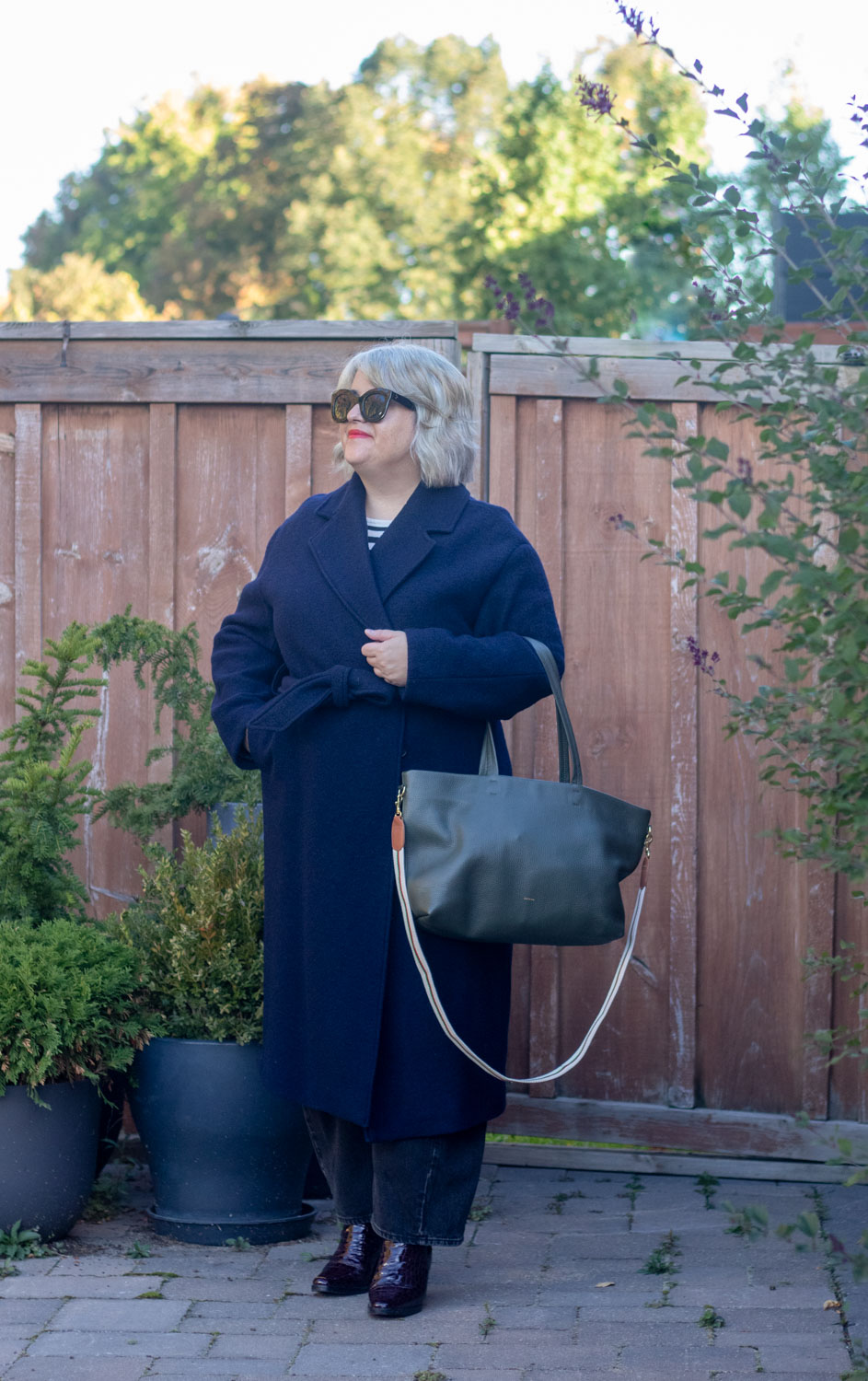 navy belted coat & other stories