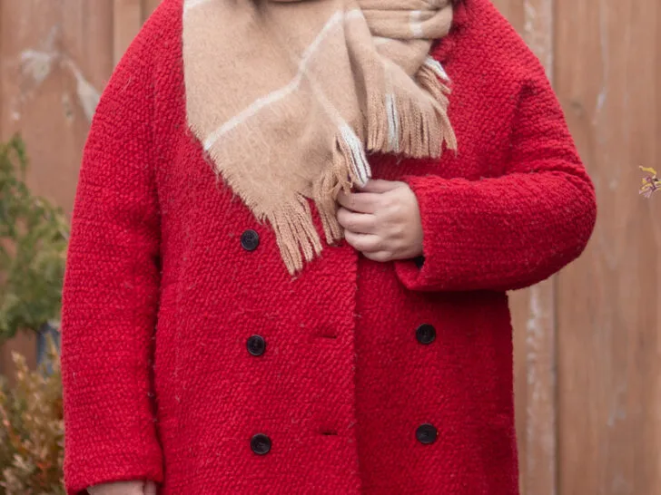 red coat with camel