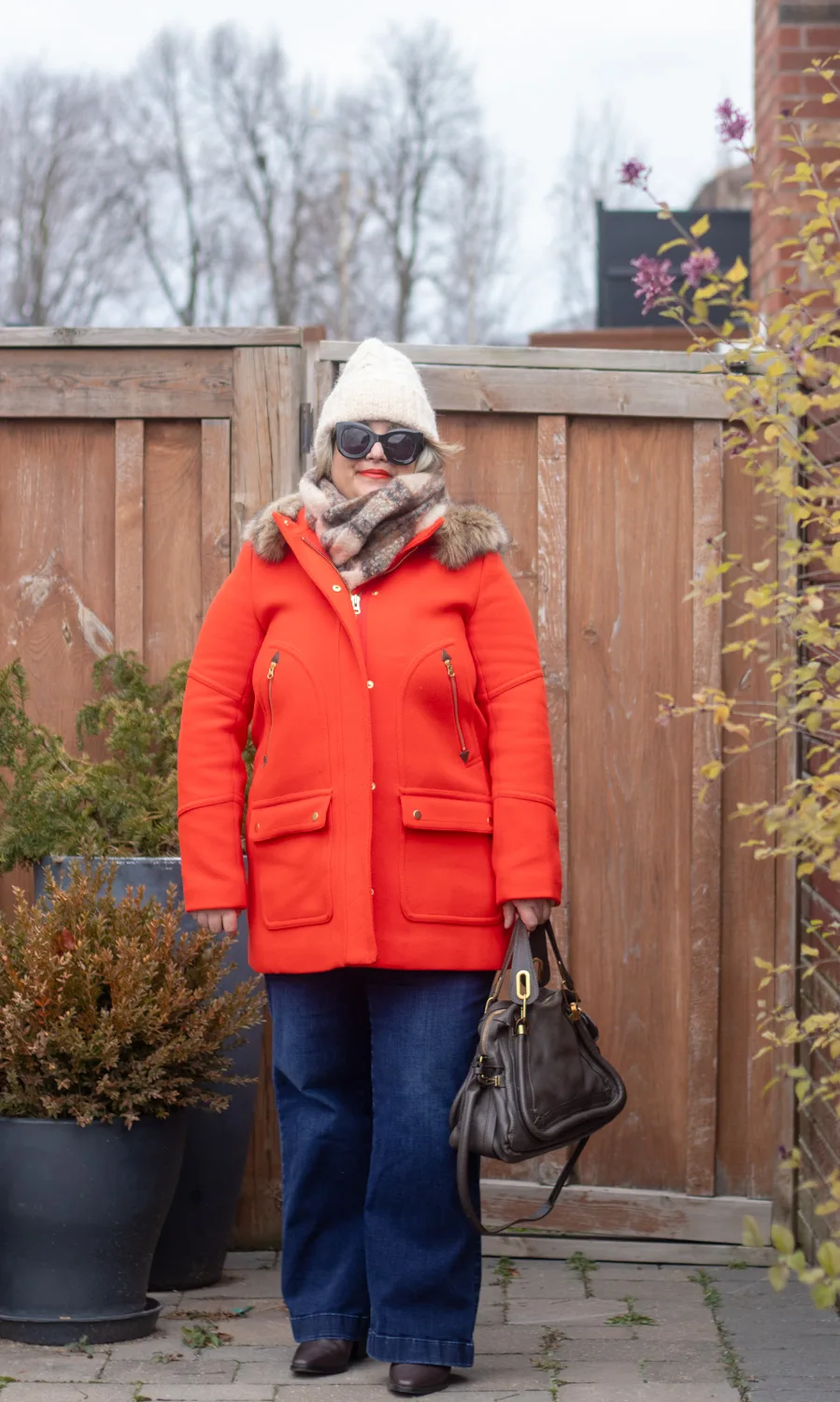 how to style a red coat