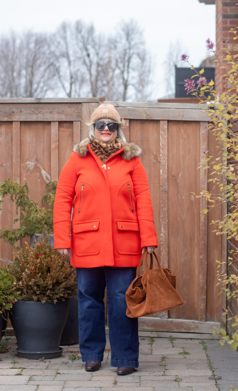 red coat with leopard