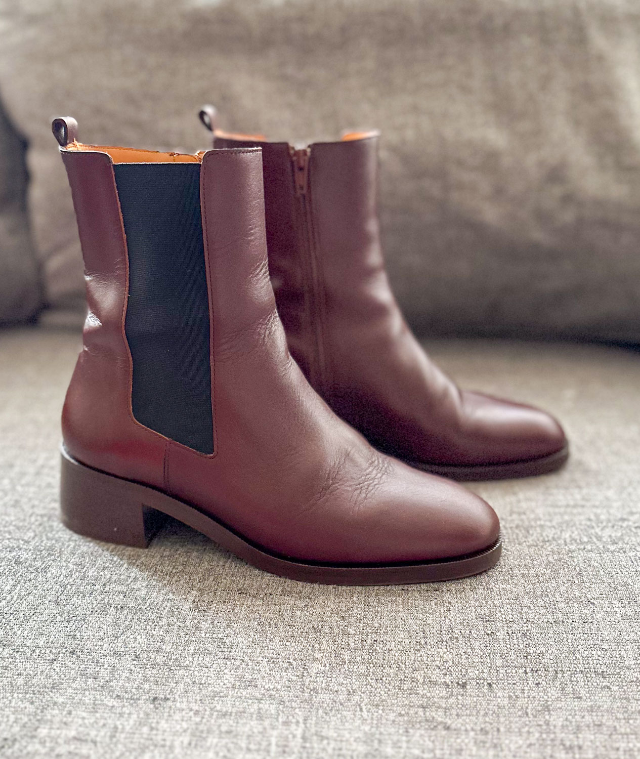 sezane agnes low ankle boot