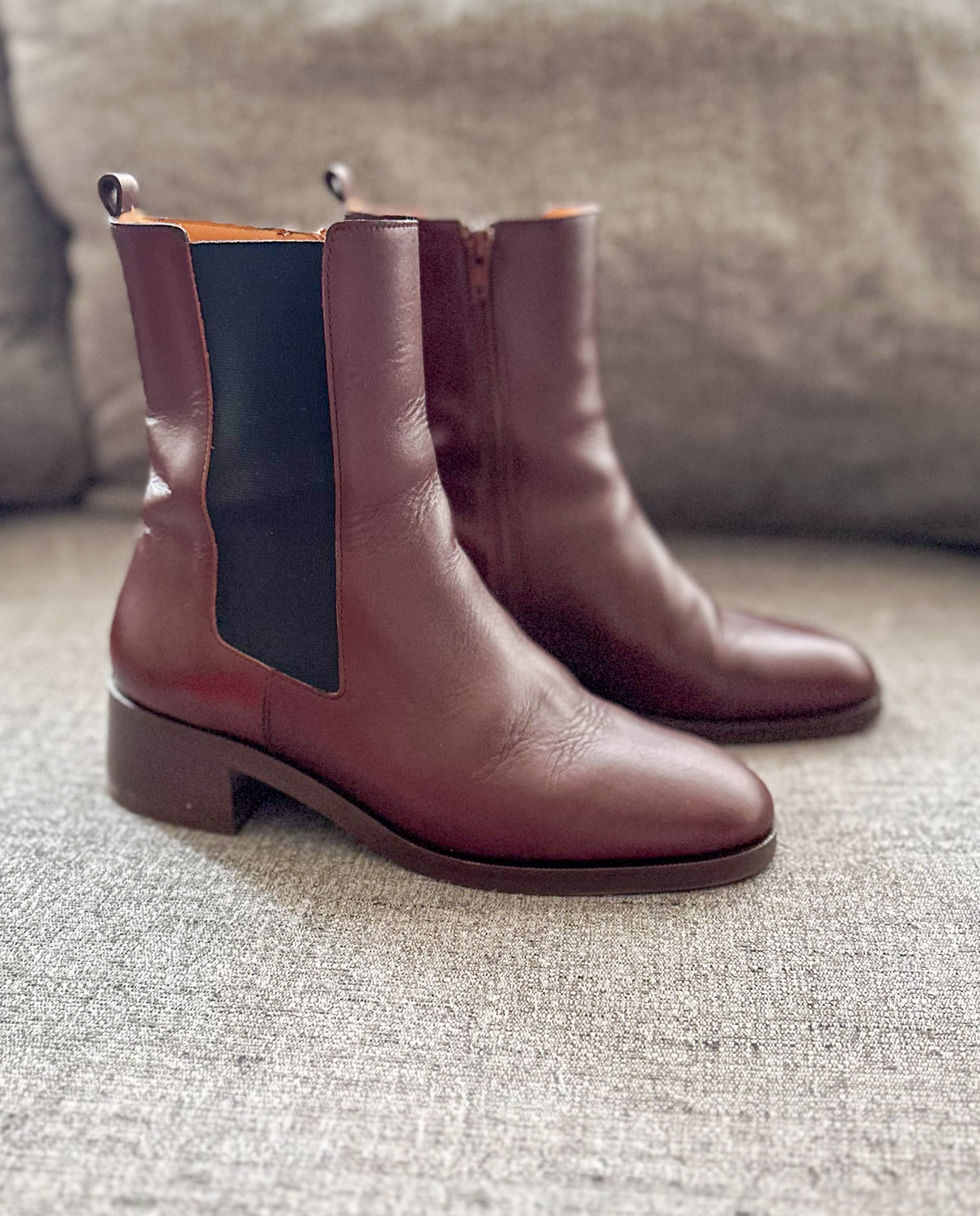 sezane agnes low ankle boot