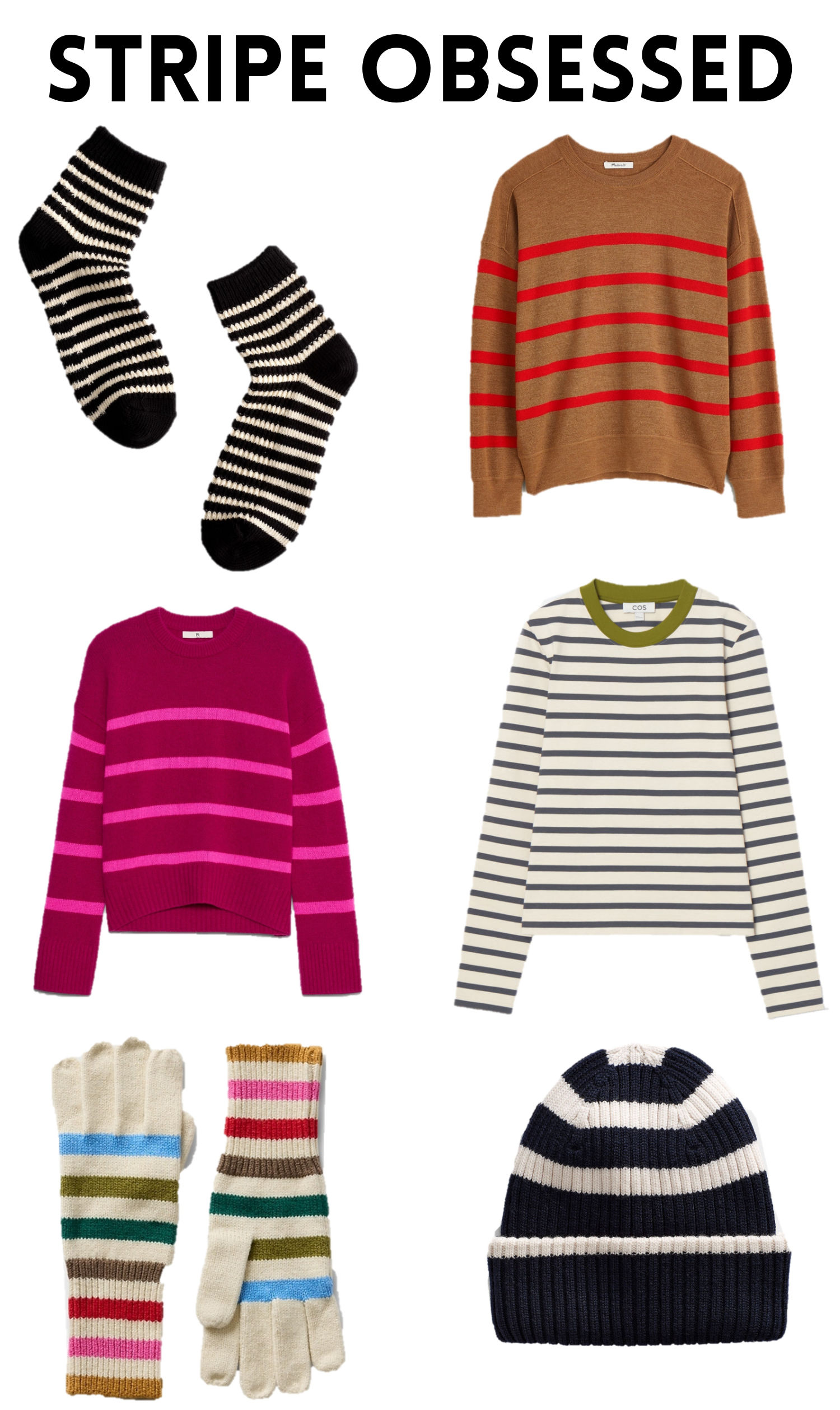 stripe clothing, stripe sweater, stripe socks, stripey tee