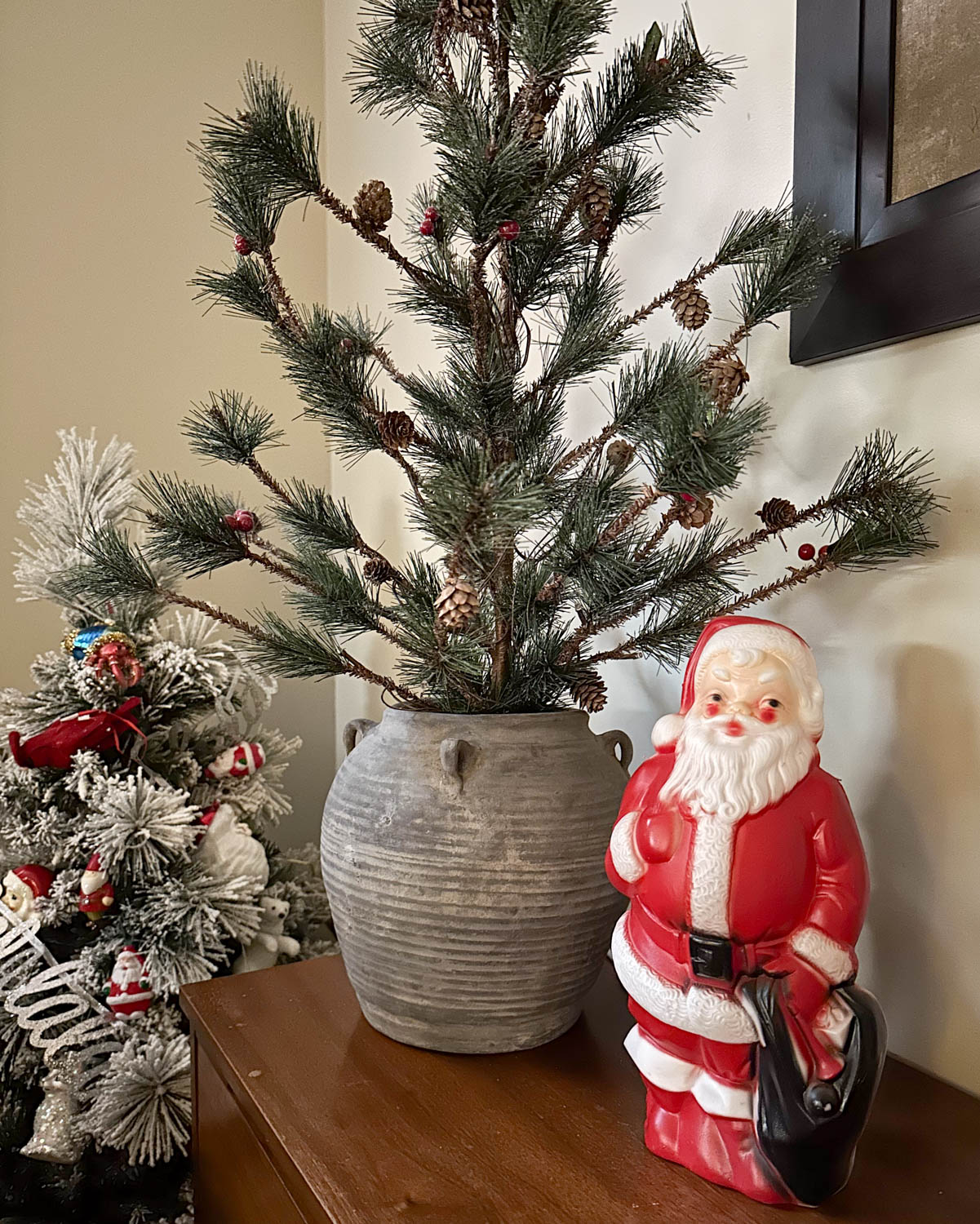 Mini Christmas tree in a vase or vessel