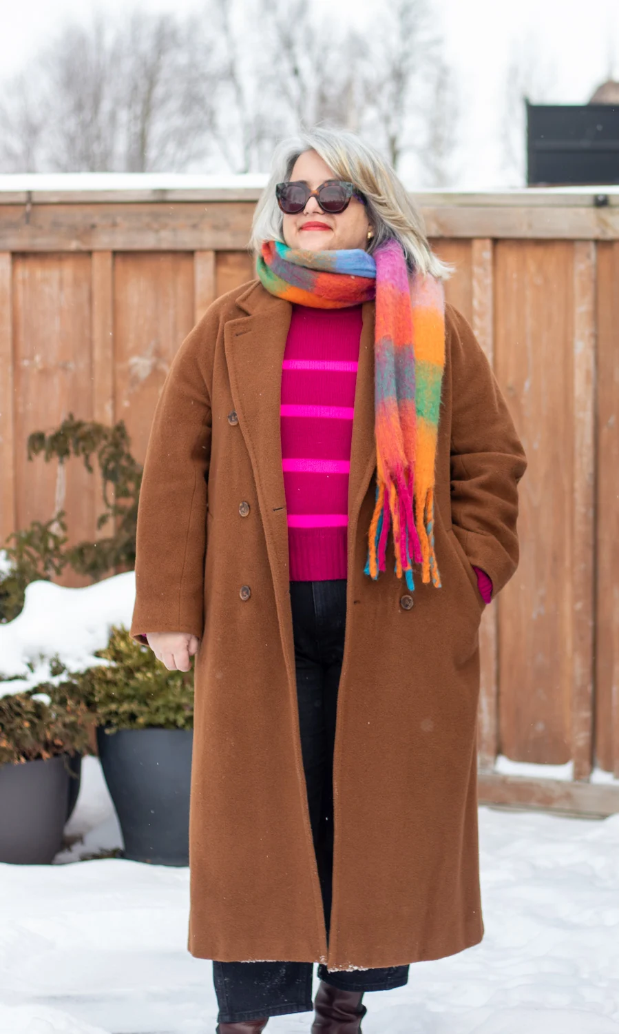 colorful winter outfit