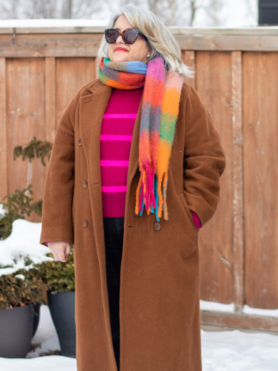 colorful winter outfit