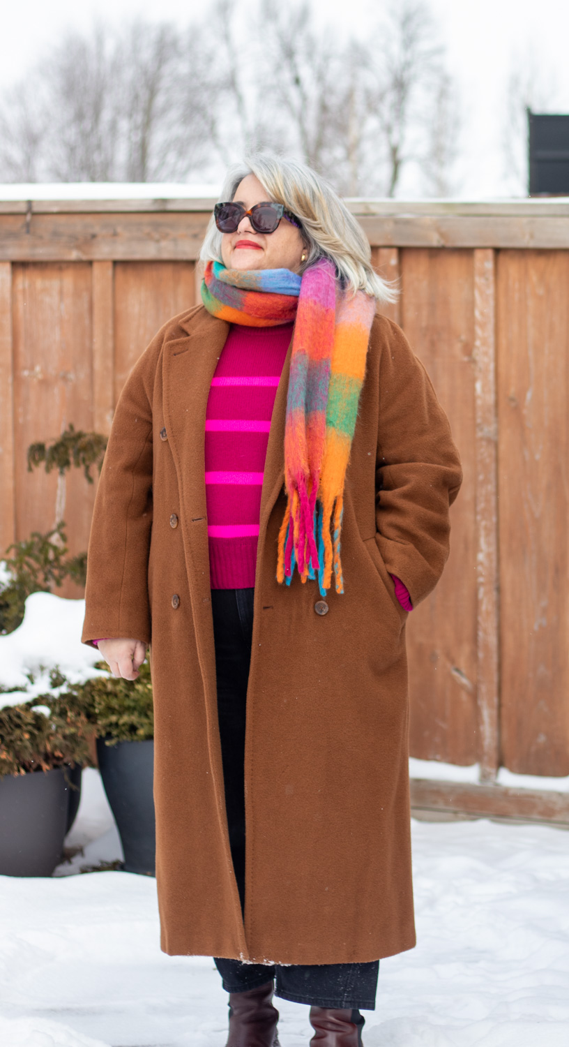 colorful winter outfit