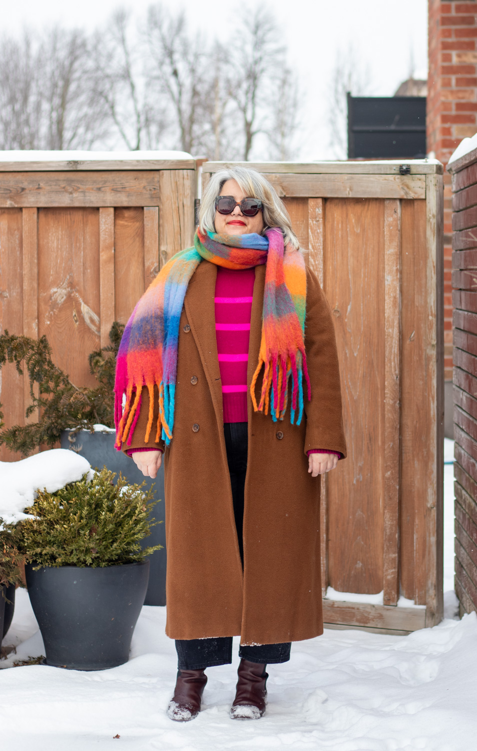 colorful winter outfit