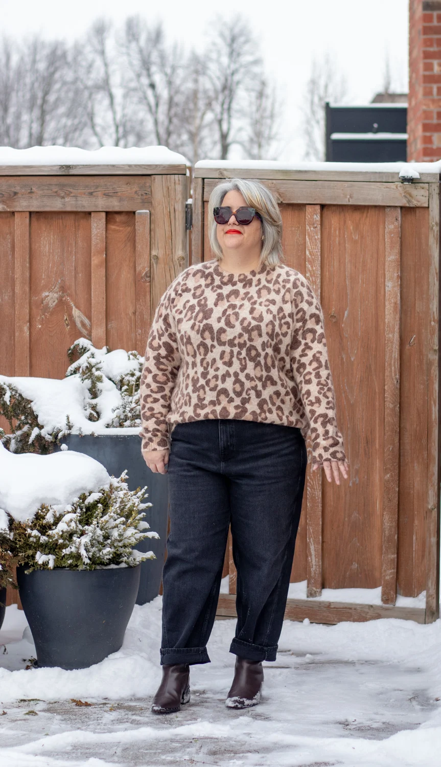 sezane leopard sweater